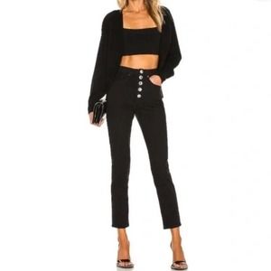 WeWoreWhat Danielle Crystal High Rise Straight Black Denim Jeans Size 28